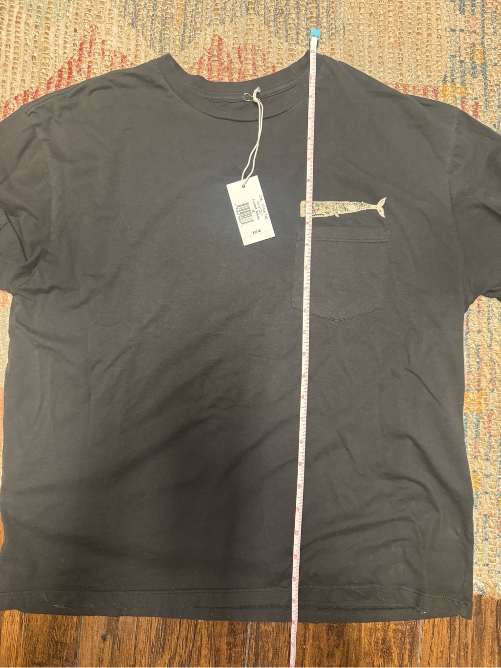 Mollusk Surf Shop Men's Faded Black Pocket T-Shirt Old Whale Size Medium — image 8 of 8